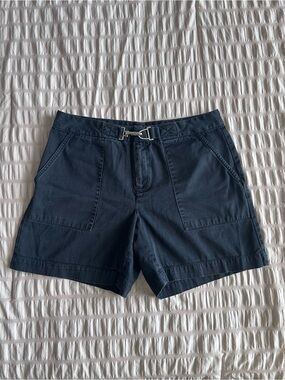 Chaps Black Cotton Utility Buckle Shorts (6)